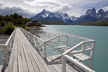 Gateway on a lake Torres del Paine Chilean Patagonia