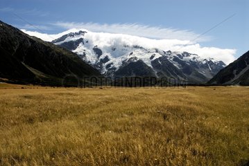 Hooker Glacier in the Mount Cook National Park New Zealand