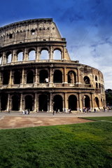 Roma Rome Italy the world famous Colosseum ruins in the center of the city
