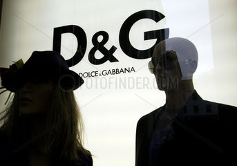 Turin  the shop window of the Dolce and Gabbana at piazza San Carlos