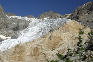 Gletscher Blanc in den Sommer -Ecrins -Nationalparkalpen