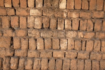 Detail eines alten Ziegelmauer Yunnan China
