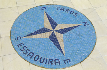 Essaouira  a mosaic on the floor of the Taros restaurant