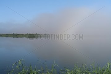 Fog dissipating over Der Lake Marne France