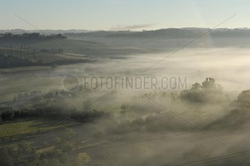 Fog on the countryside Puyimirol France