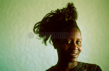 Woman with a chaotic hairstyle. Maputo  Mozambique