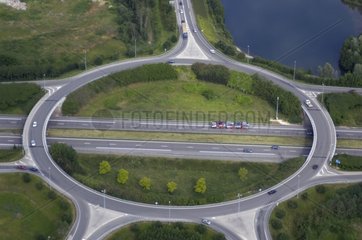 Luftaufnahme von Natural eines 36 Autobahn -Austauschers Brognard Doubs