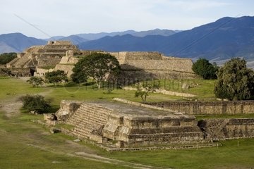 Ruins of Zapotec temples Monte Alban Mexico