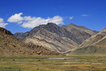 High valley in the mountains of Zanskar India