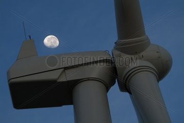 Wind mill and full moon South Australia