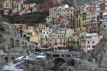 Village of Manarola in Cinque Terre Liguria Italy