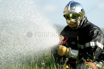 Pompier en exercice