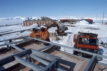Building work on the base Dumont d'Urville Antarctica
