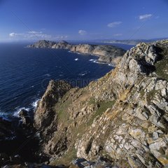 The west coast seen from the Faro Mount Cies Islands Galicia