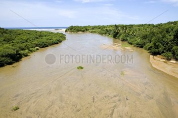 Mouth of a river on the Pacific Ocean Mexico