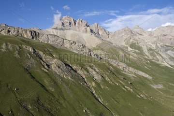 View of the Col du Lautaret Alps since the rise
