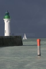 Leuchtturm des Hafens von St. Valéry in Caux Frankreich