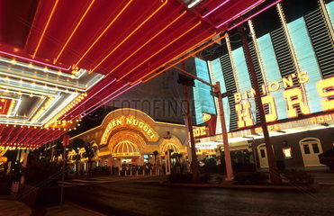 Gambling in the desert exciting Las Vegas Nevada at night with all the neon lights and energy in the USA