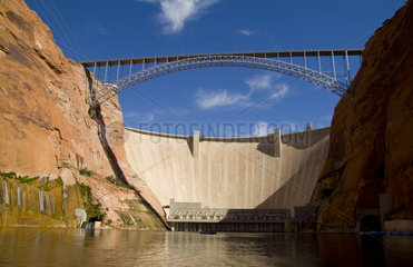 Glen Canyon Dam on the Colorado River near Page Arizona in West USA
