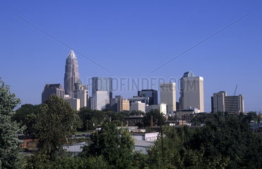 Beautiful skyline of downtown Charlotte North Carolina USA