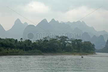 Erodierte Karstische Berge entlang des Li Jiang River China