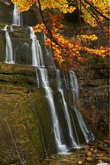 Herisson waterfalls in autumn Jura France