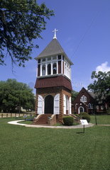 Famous Old Bell Tower and Episcopal Church of the Redeemer in Biloxi Mississippi USA