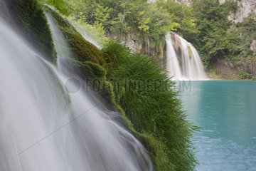 Cascades and Lake Plitvice Lakes NP in Croatia