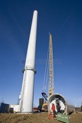 Baustelle einer Windkraftanlage Frankreich
