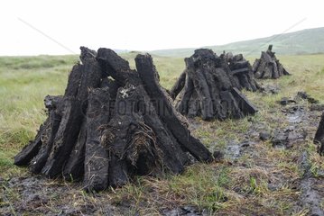 Drying of peat Connemara Ireland