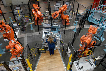 OLOFSTROEM SWEDEN Volvo component factory and robot cells from ABB. Car manufacturing. Operator __Alex Farnsworth