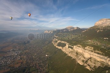 Balloons and the Chartreuse Massif Grésivaudan Alps France