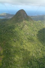 Aerial view of Mount Choungui on an island of Mayotte