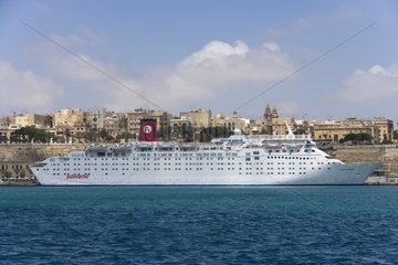 Liner in the harbour of Valletta Malta