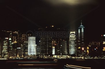Town of HongKong at night China