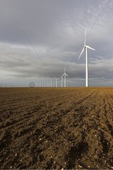 Wind turbine in a field in Billy Normandy France