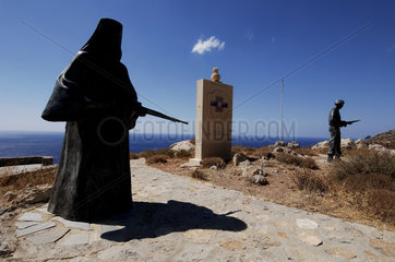 Crete  Moni Preveli  monument for monks who fought the germans in WO II