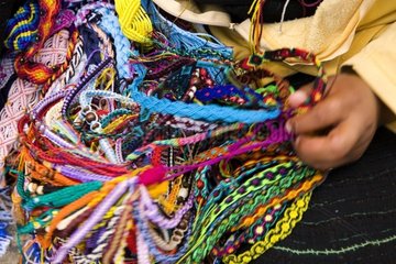 Artisanal bracelets of the Indians of Chiapas Mexico