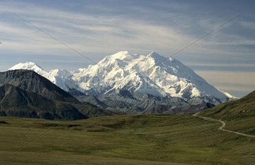 Alaska range and Mac Kinley mount in summer