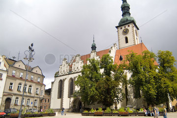 Lords Transfiguration Church built in 1662 in Center City in Tabor in Czech Republic