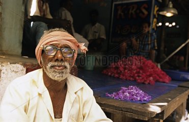 PortrÃ¤t eines alten Mannes  der Brille Mysore Indien trÃ¤gt
