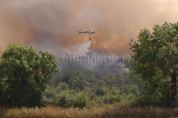 Incendie de forêt Hélicoptère bombardier d'eau France