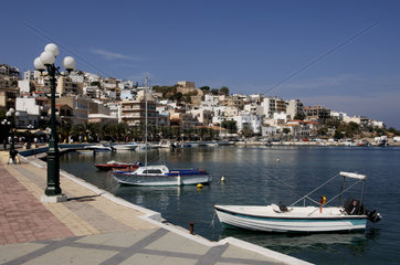 Crete  harbour and boulevard of Istro