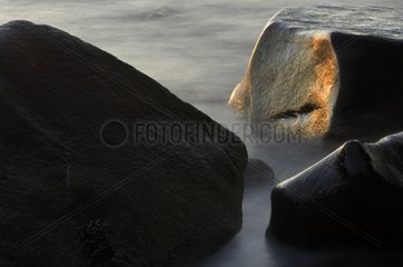 Rocks in the surf Lofoten Islands Norway