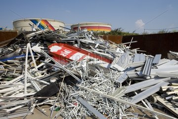 Aluminum waste in a recycling center