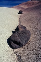 Paysage désertique d'origine volcanique des Badlands Utah