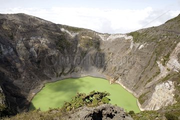 Acid lake in the crater of Irazu volcano Costa Rica