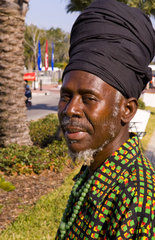 South African man in traditional native colorful dress