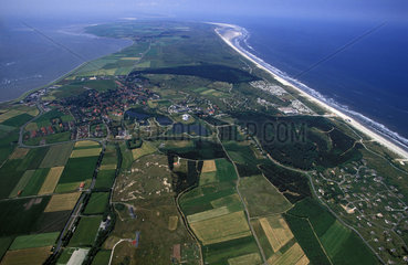 Ameland  aerial view of Nes  the North sea beach and dune camping