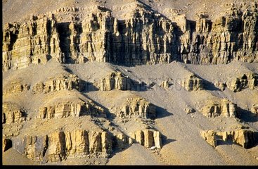 Erosion des falaises de calcaire de la côte sud de l'île